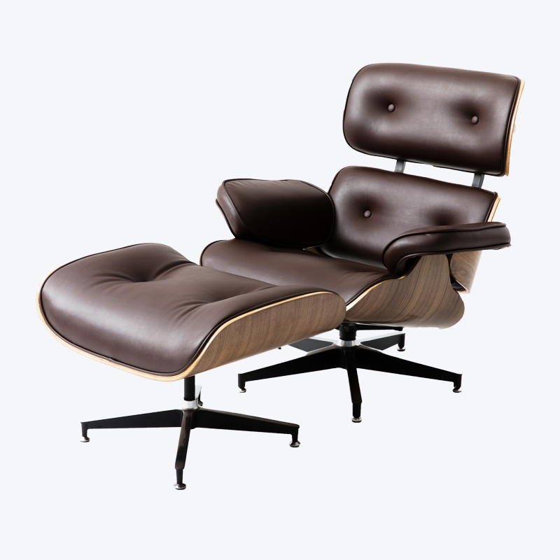 Klassischer Eames Lounge Chair, Holzloungesessel und Ottomane GK85